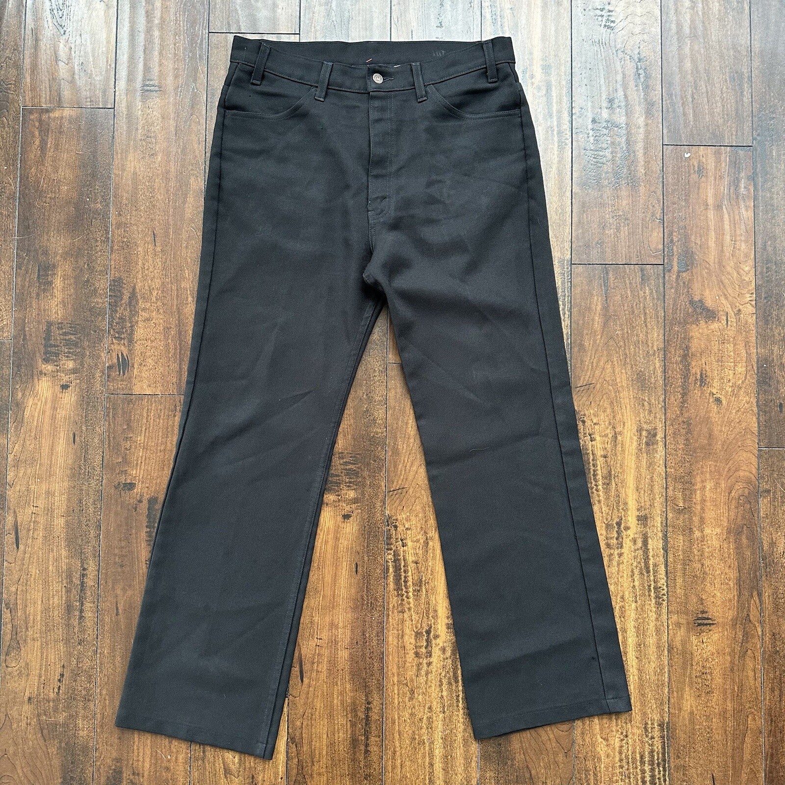 Vintage 1990s Levis 517 Black Stretchy Polyester Jeans Pants Black 36x32 A 34x29