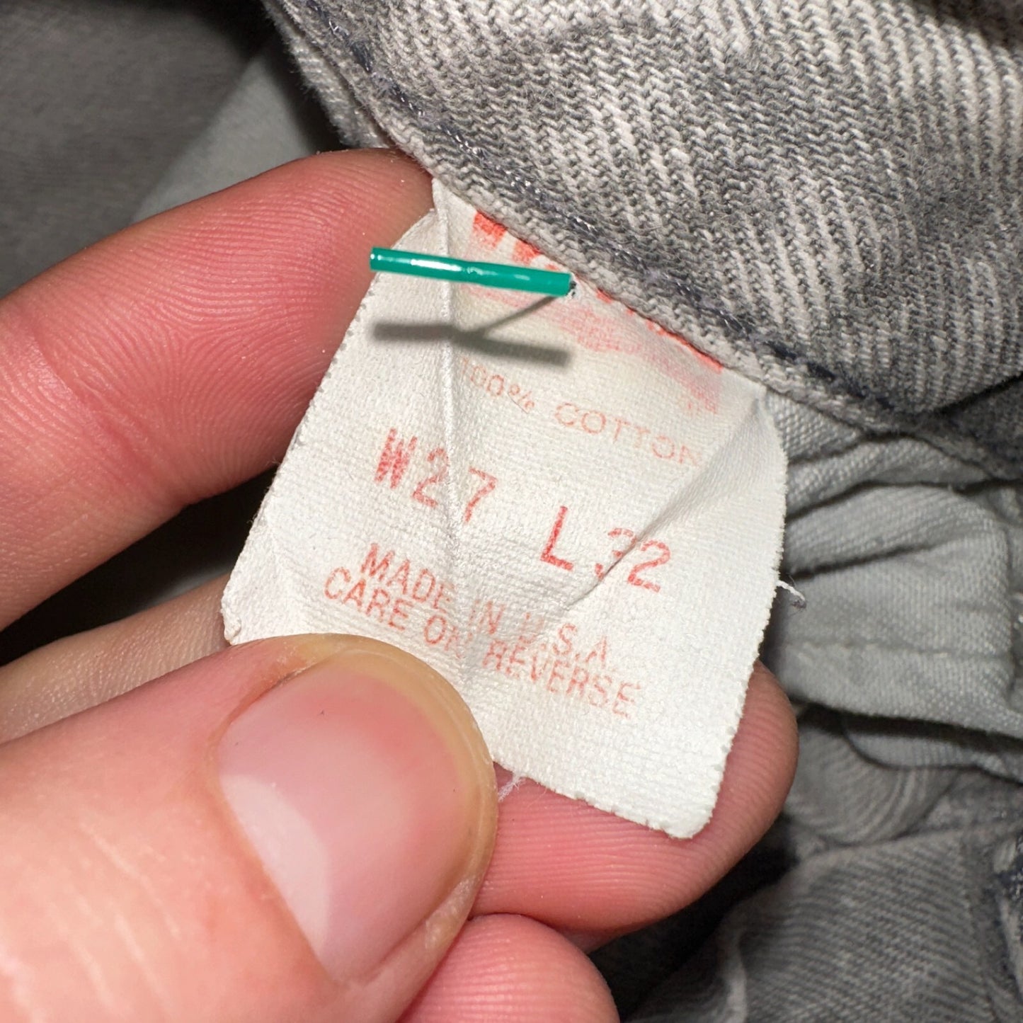 Levis 501 Vintage 80s USA XX Straight Leg Jeans Gray Acid Wash 27x32 Act 26x31