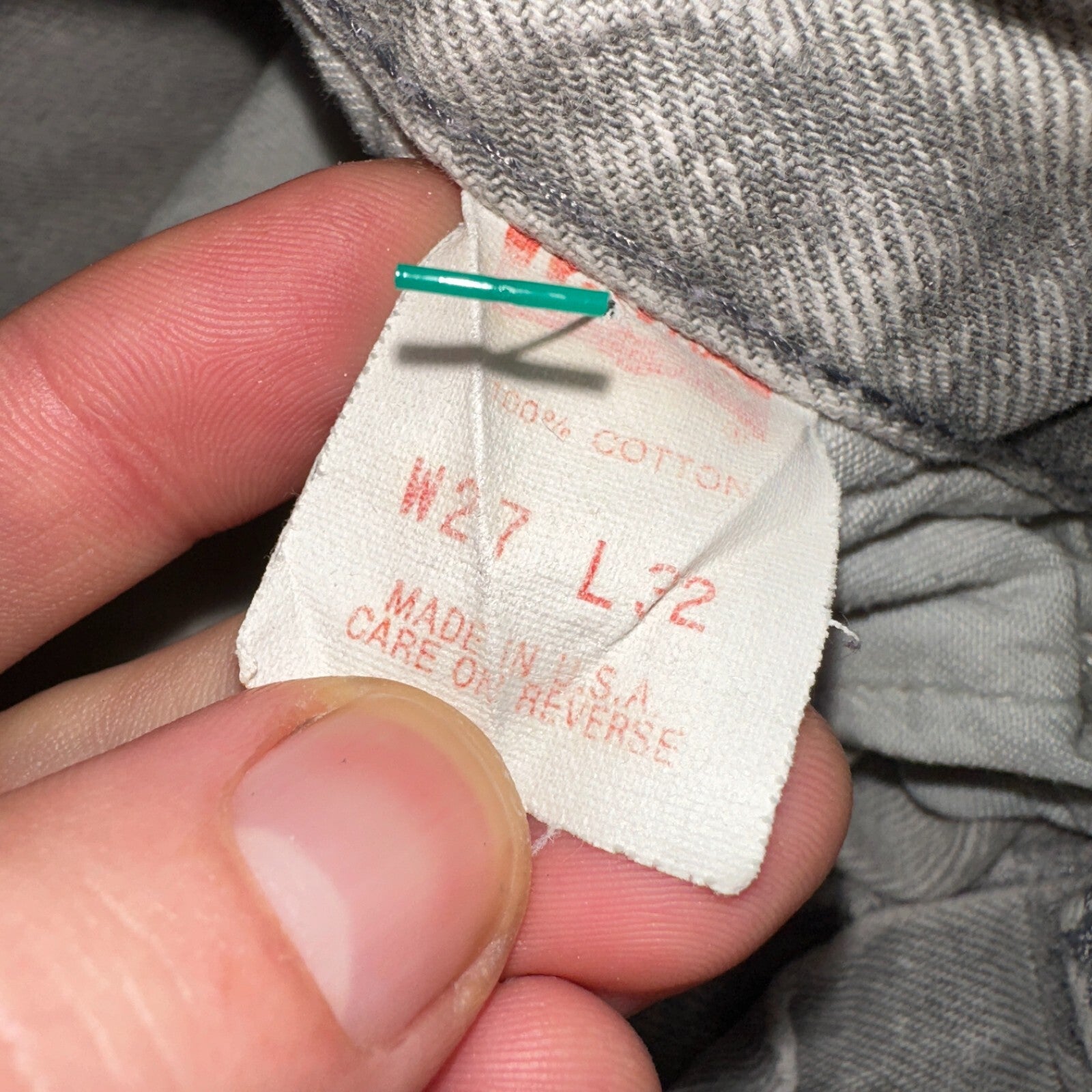 Levis 501 Vintage 80s USA XX Straight Leg Jeans Gray Acid Wash 27x32 Act 26x31