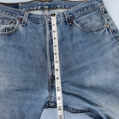 Levis 501 Vintage 90s USA XX Straight Leg Jeans Blue Light Wash 34x30 Act 31x29