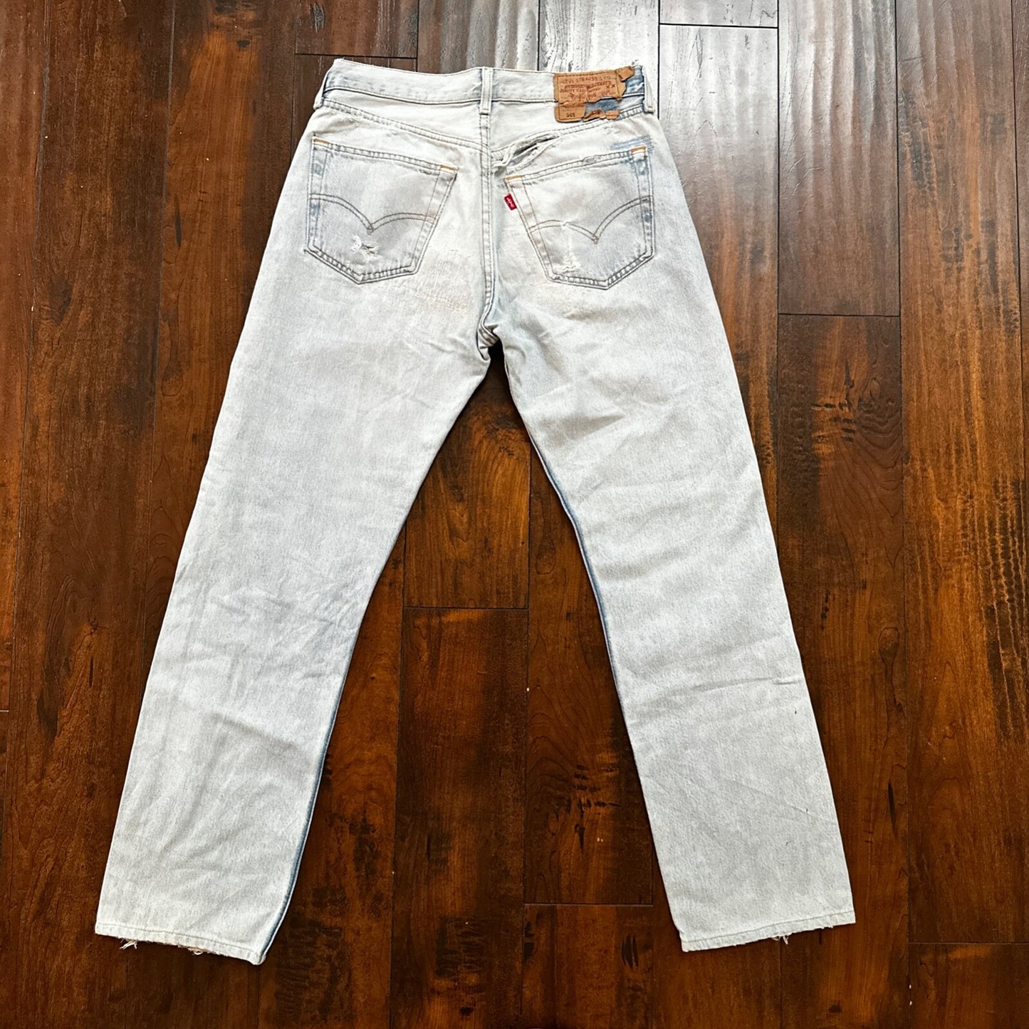 VTG Y2K Levis 501 Button Fly 31x32 Tag Jeans Light Wash 90s Blue XX Act 29x29