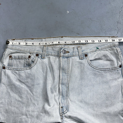 Levis 501 Vintage 90s USA XX Straight Leg Jeans 36x32 Light Wash Act 33x30