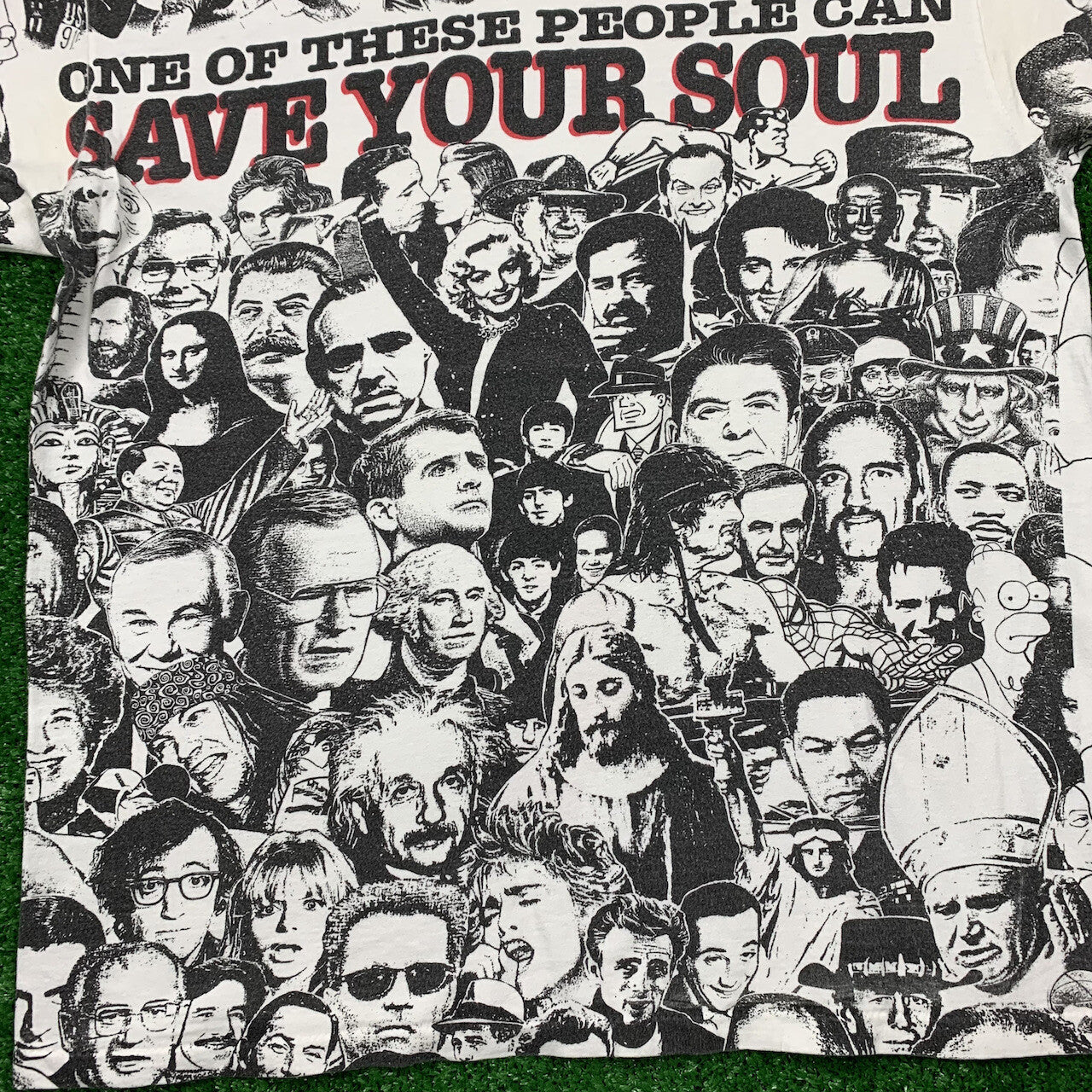 Save Your Soul Vintage T Shirt 90s Rap AOP Oneita Jesus Love Celebrity Religion