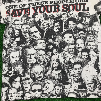 Save Your Soul Vintage T Shirt 90s Rap AOP Oneita Jesus Love Celebrity Religion