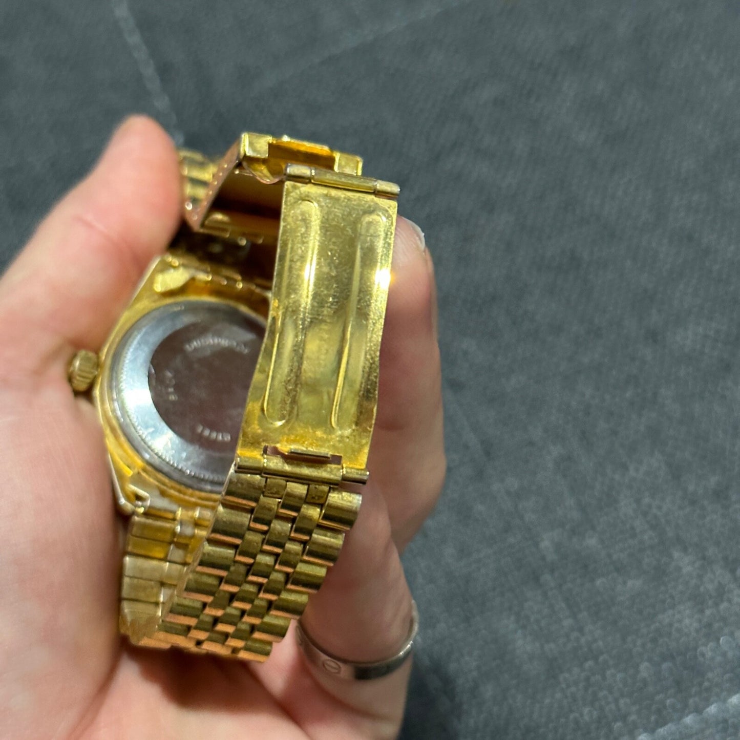 Vintage Netec Womens Gold Tone Watch Needs Battery Japan Movement Quartz