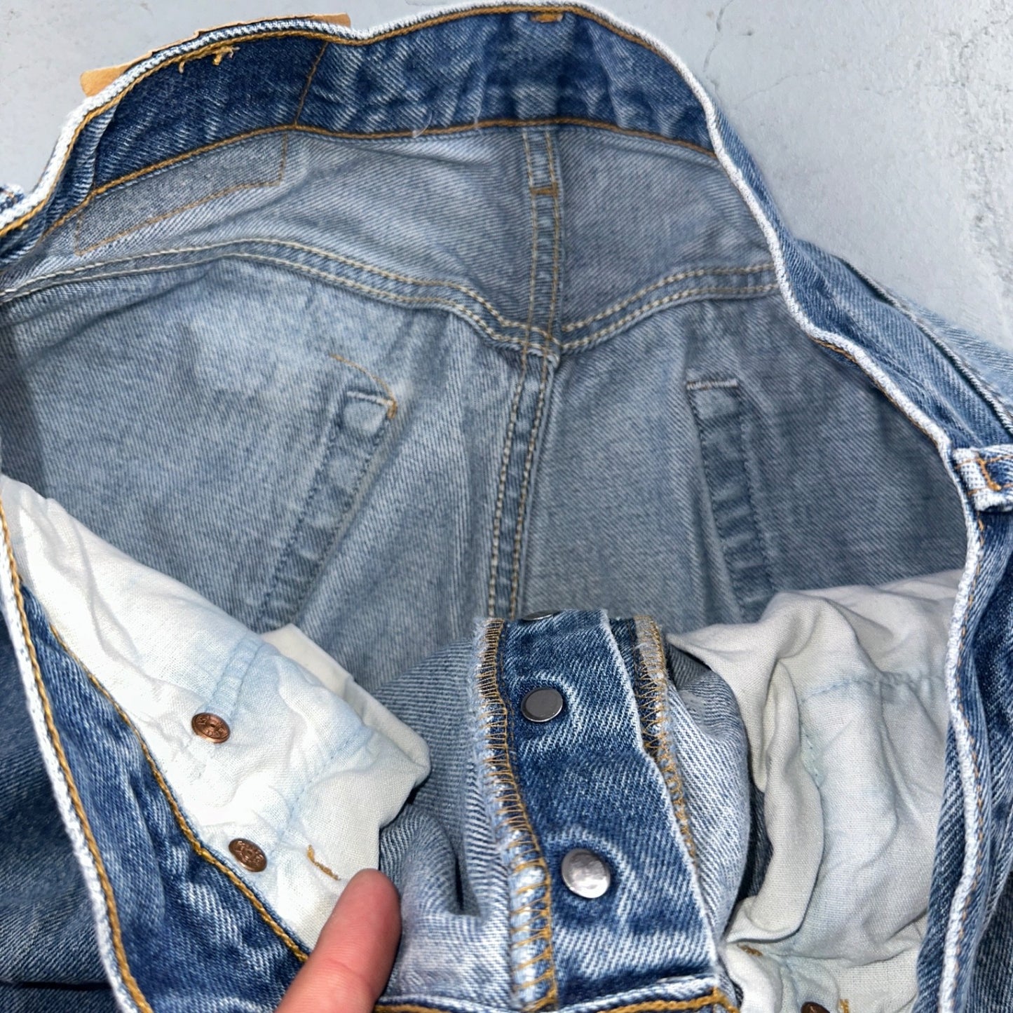 Levis 501 Vintage 90s USA XX Straight Leg Jeans Blue Light Wash 35x34 Act 32x30