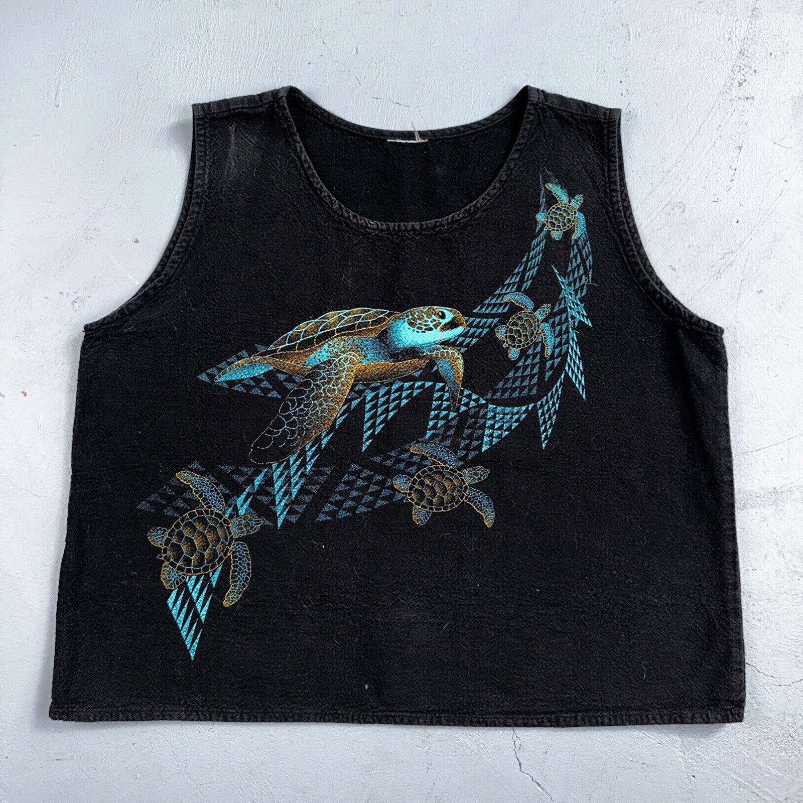 Turtles Sea Ocean VTG T Shirt Tank Top Cotton Abstract Art Love Animals Earth