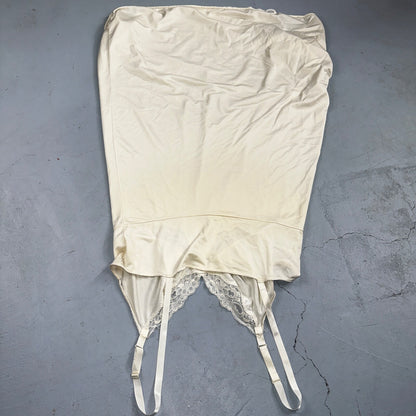 Vintage 1970s Shadow Lingerie Slip Dress Sleepwear Full Sweep Nightgown Lace 70s