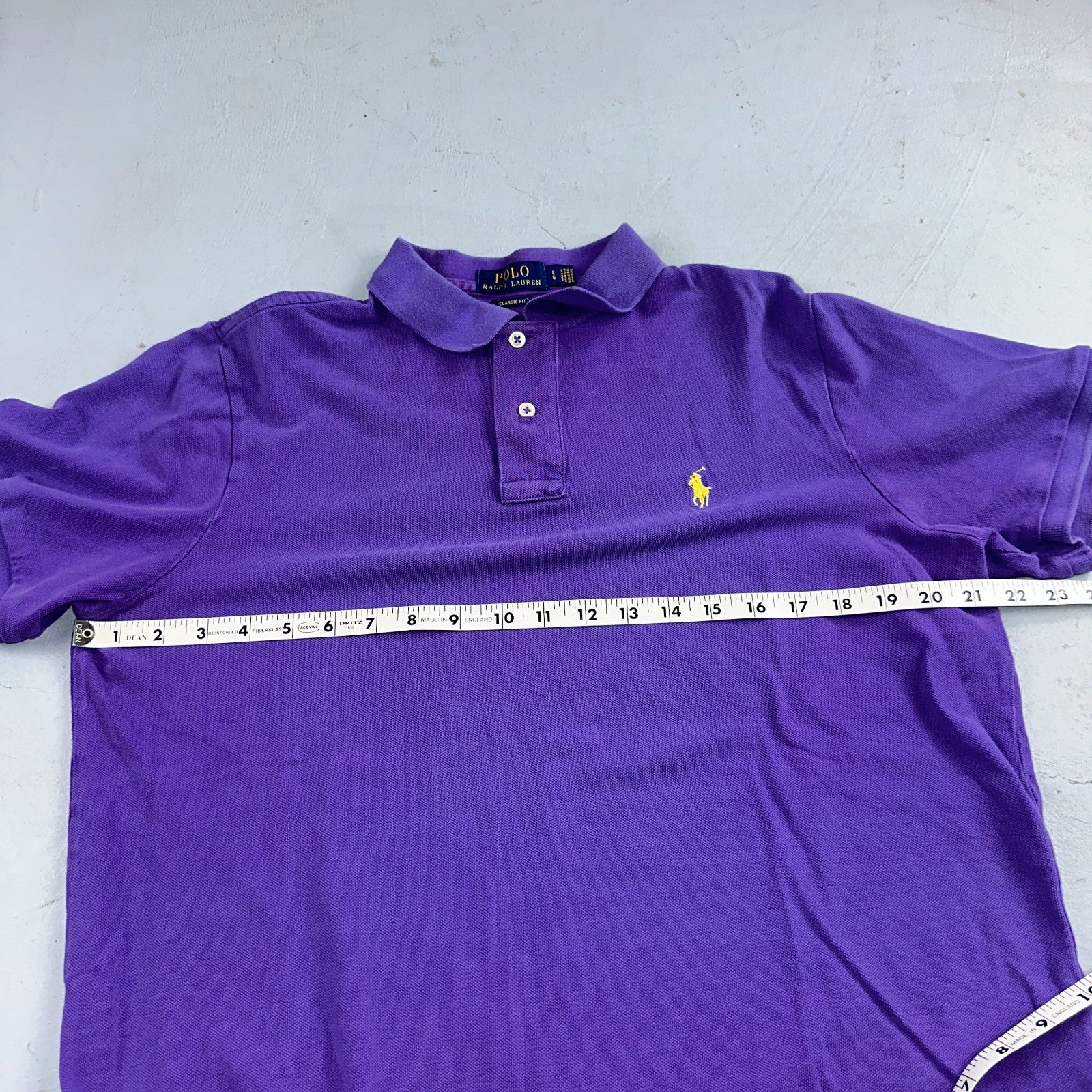 Polo Ralph Lauren Men’s Polo Shirt Purple Yellow Pony Preppy Casual Short Sleeve