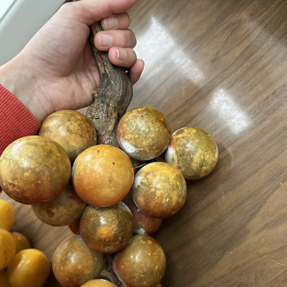 VTG Gold Lucite Acrylic Grapes Mid Century MCM Retro 1960s Cluster Yellow Set 2