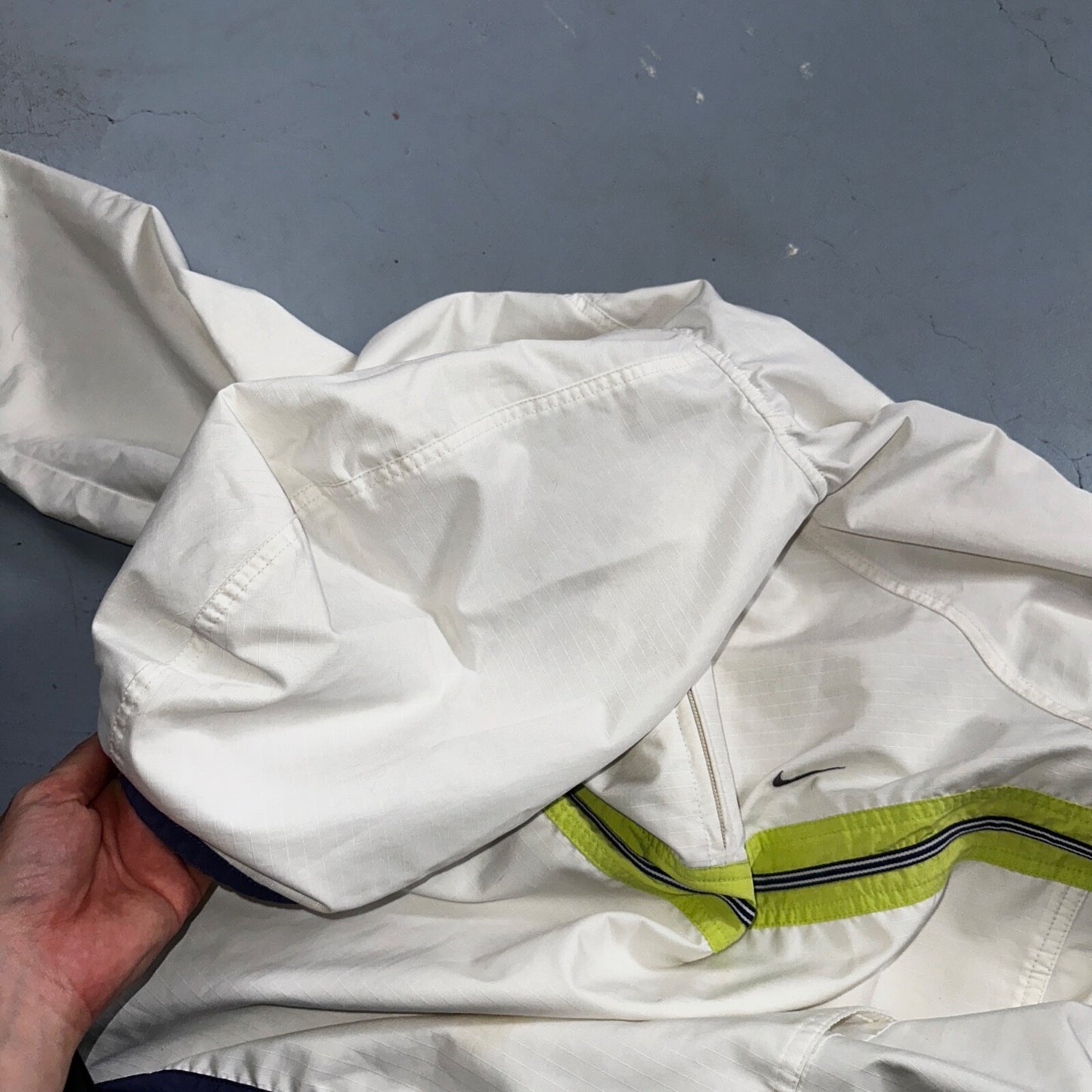 Nike Jacket Vintage Nylon Windbreaker Women’s Quarter Zip Large White 90s