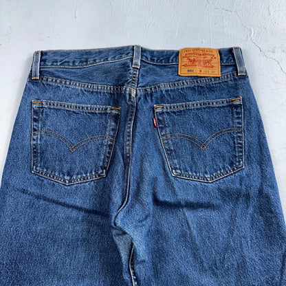 Levis 501 Vintage 90s USA XX Straight Leg Jeans Blue Med Wash 34x30 Act 32x27