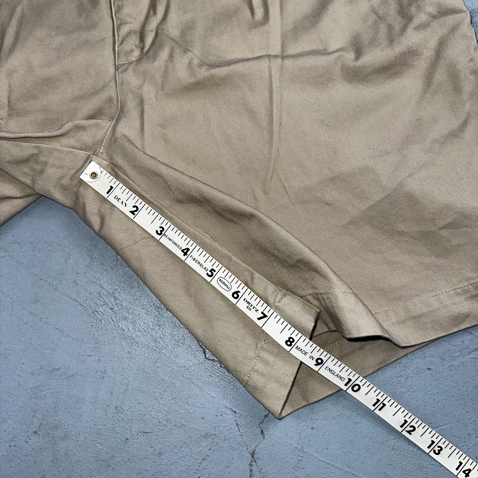 Polo Ralph Lauren Chino Pleated Shorts Mens 34 Beige Khaki 100% Cotton Vintage