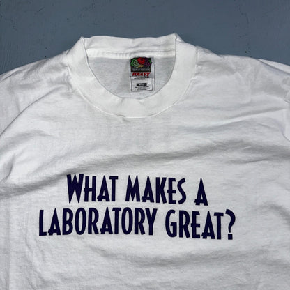 Laboratory Servies Quote VTG T Shirt FOTL 90s 2XL I DO Funny Humor Health Unqiue