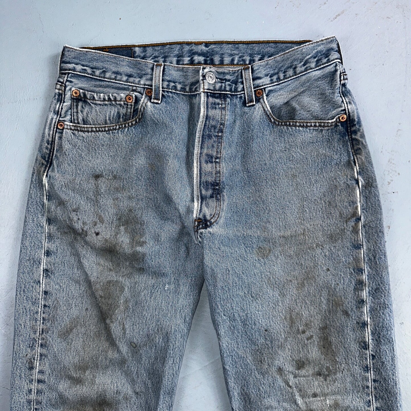 Levis 501 Vintage Y2K XX Straight Leg Jeans 90s Blue Light Wash 33x30 Act 32x28