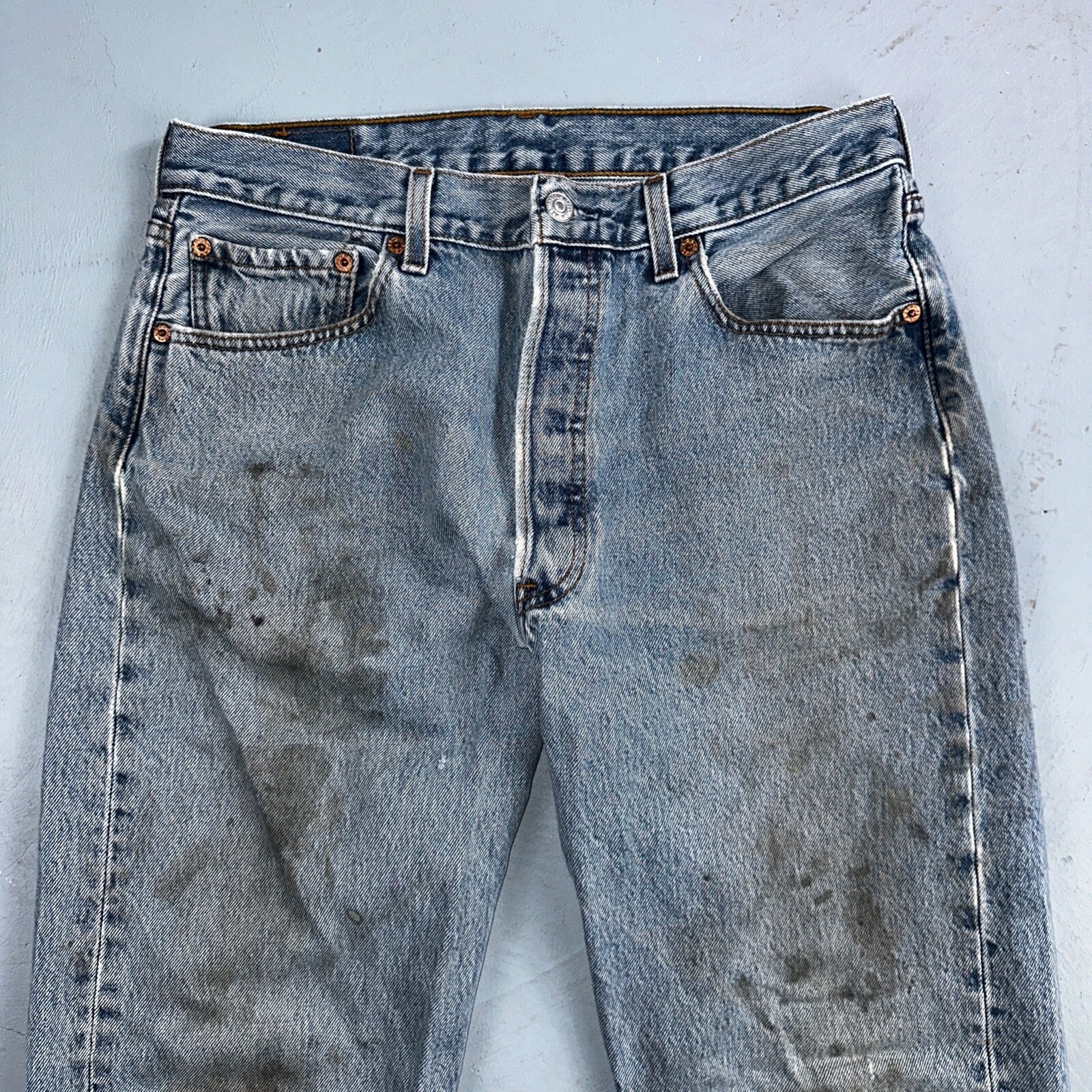 Levis 501 Vintage Y2K XX Straight Leg Jeans 90s Blue Light Wash 33x30 Act 32x28
