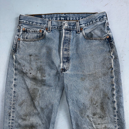 Levis 501 Vintage Y2K XX Straight Leg Jeans 90s Blue Light Wash 33x30 Act 32x28