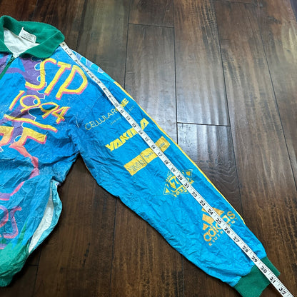 VTG 1994 STP Tyvek Jacket L AOP Cycling Race Seattle Portland Bicycle Track 90s
