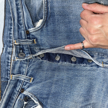 Levis 501 VTG 70s SS Redline Selvedge Jeans XX Blue Med Wash Patched Act 31x28