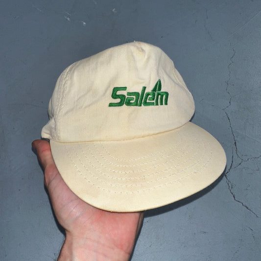 Salem Cigarettes Green VTG Hat Cap Snapback White Oregon Cool 90s Basic Logo