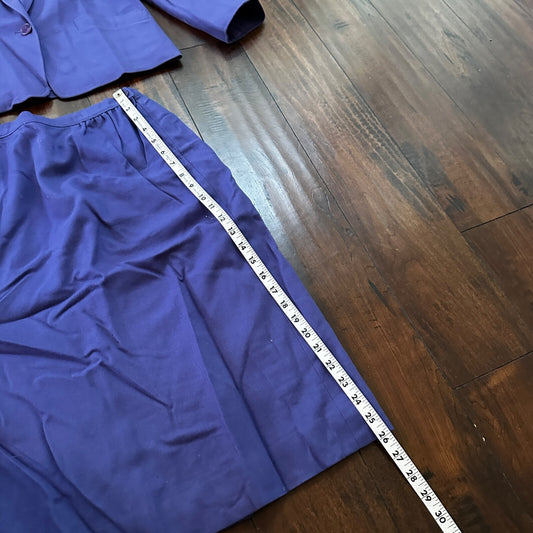 VTG Pendleton Women’s 100% Virgin Wool Purple Blazer Jacket USA Size 8 Skirt Set