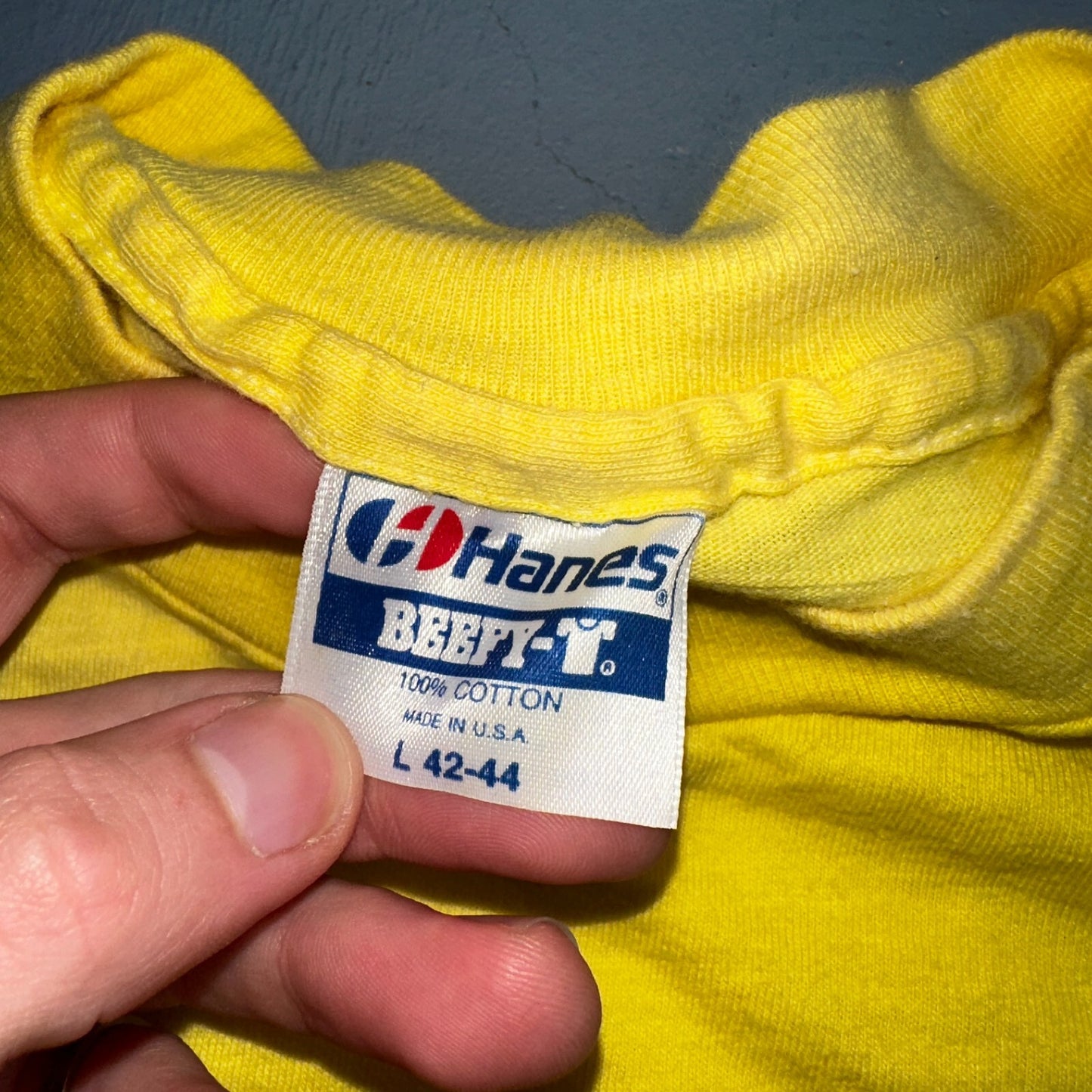 Good Guys Salem Oregon Hanes 80s VTG T Shirt Yellow Single Stitch Cars Racing