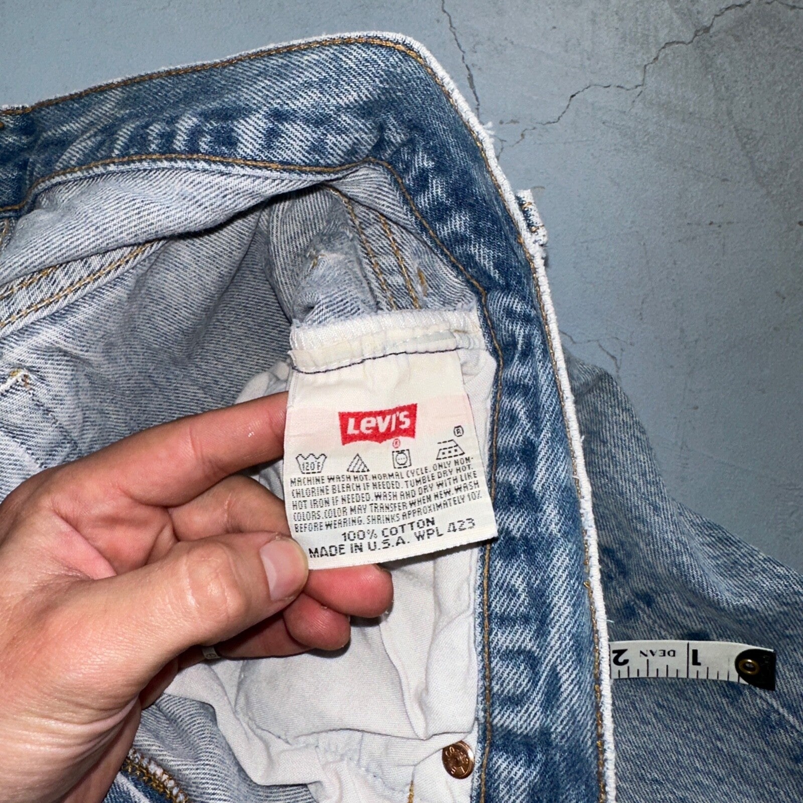 Levis 501 Vintage 90s USA XX Straight Leg Jeans 33x36 Light Wash Act 30x30