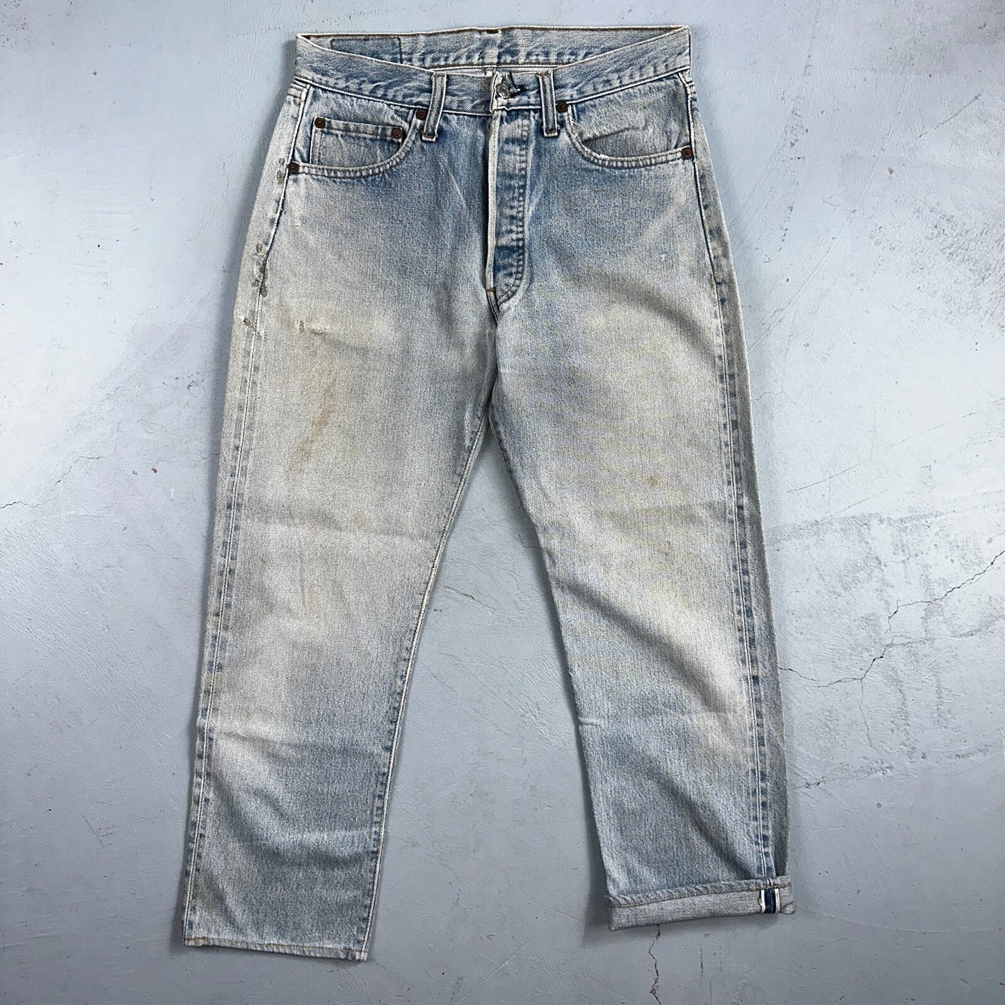 Levis 501 Vintage 80s Redline Selvedge USA XX Jeans Light Wash 1980s Act 30x26