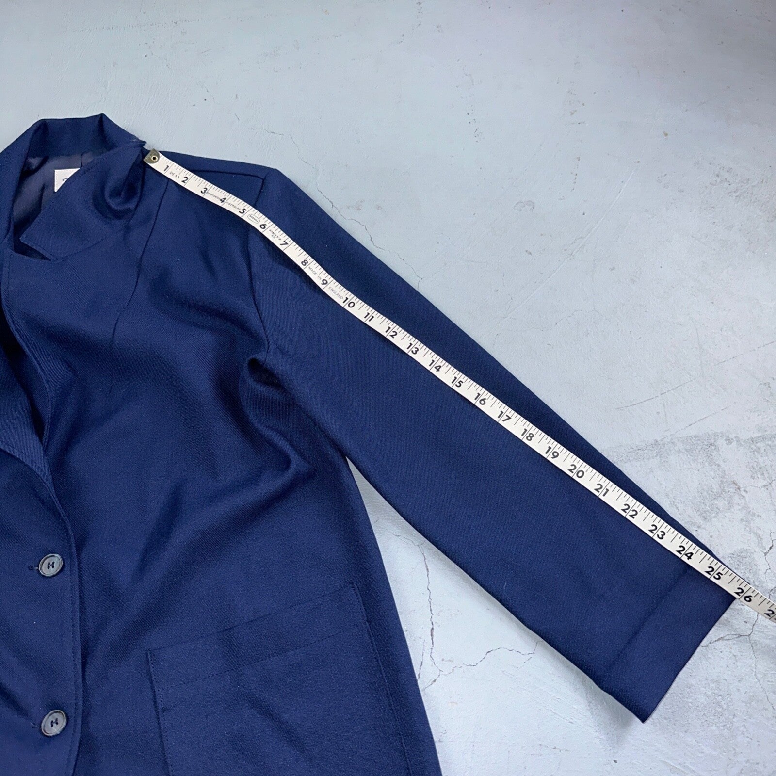 Vtg 70s Blazer Womens Blue Farstad Luxury Office USA Classy Suit Navy Poly