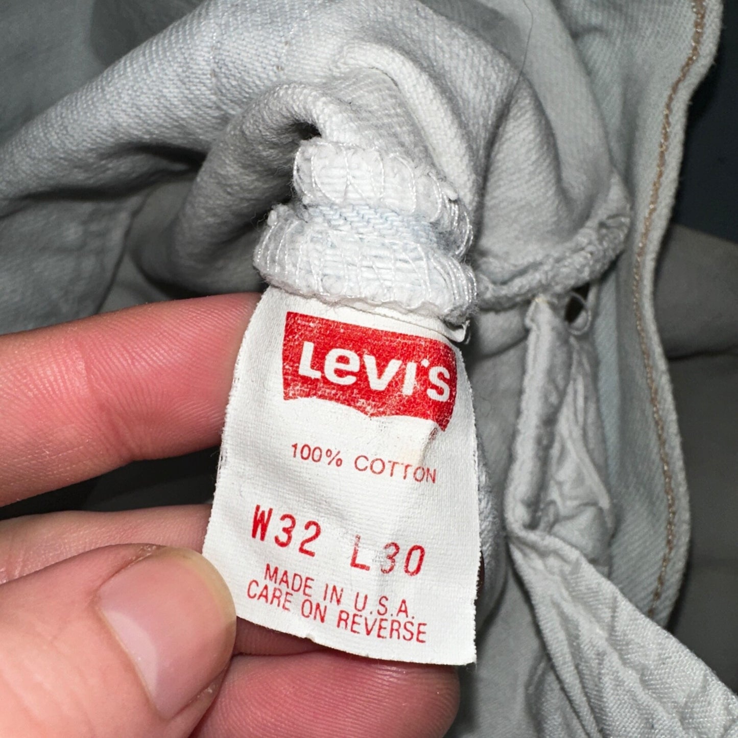 Levis 501 Vintage 90s USA XX Straight Leg Jeans White Light Wash 32x30 Act 30x26