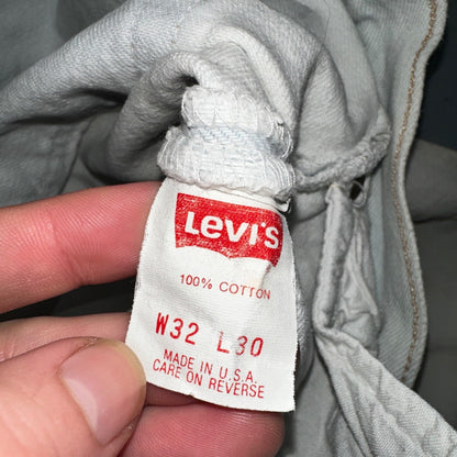 Levis 501 Vintage 90s USA XX Straight Leg Jeans White Light Wash 32x30 Act 30x26