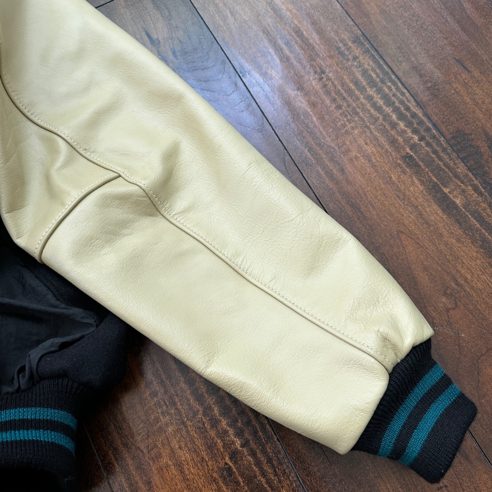 VTG Graffiti Alley Varsity Leather Letterman 70s Jacket 48 Portland Cars Racing