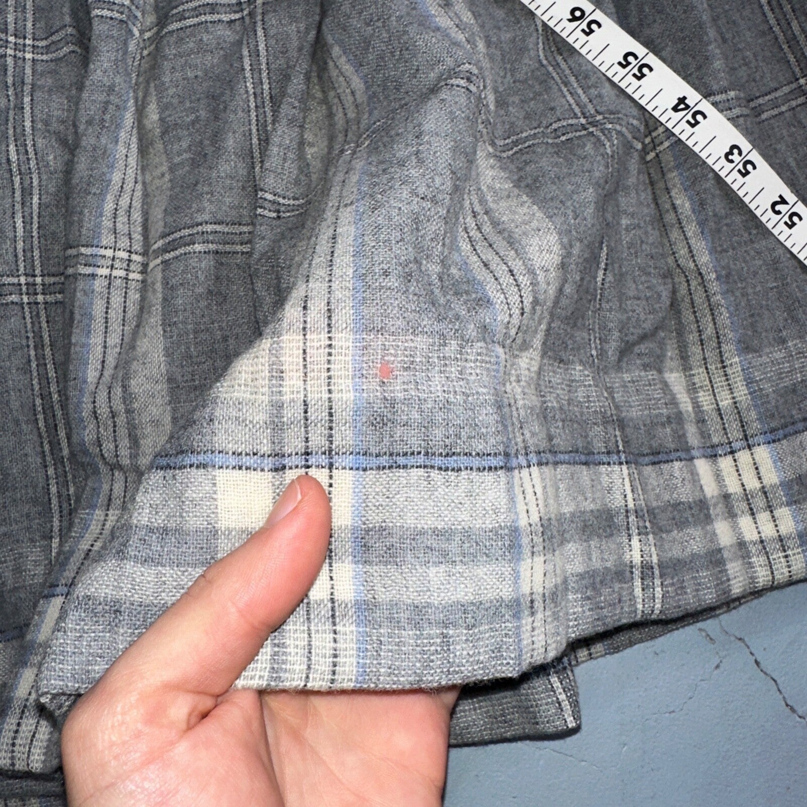 Gray Plaid Original Vintage Wool Pleated Skirt Rockabilly 1960s 50s 60s 26 Waist