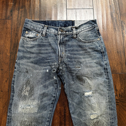 Levis LVC Big E Vintage Redline Selvedge Denim 505 Jeans USA Thrashed 28x34 501