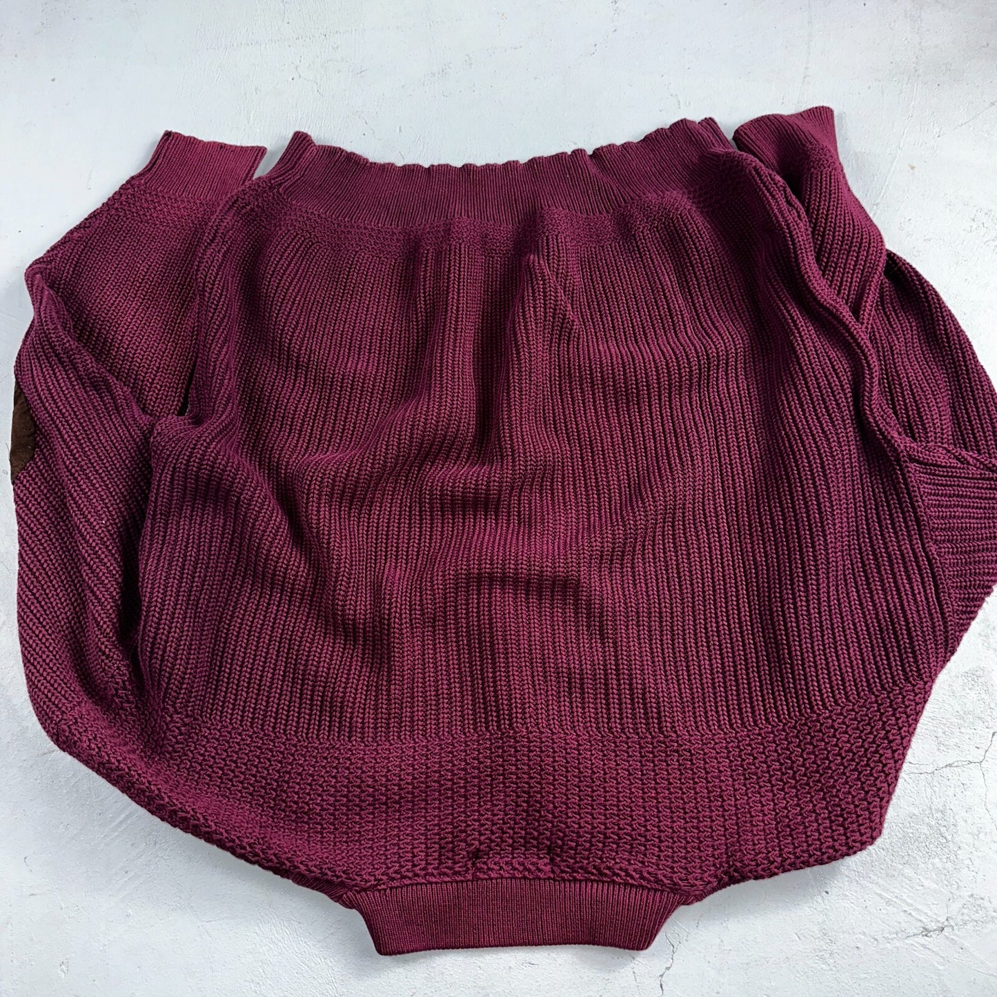 Eddie Bauer VTG 80s Sweater Mens Large Maroon Knit Henley Pullover Outdoor