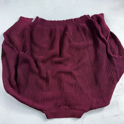 Eddie Bauer VTG 80s Sweater Mens Large Maroon Knit Henley Pullover Outdoor