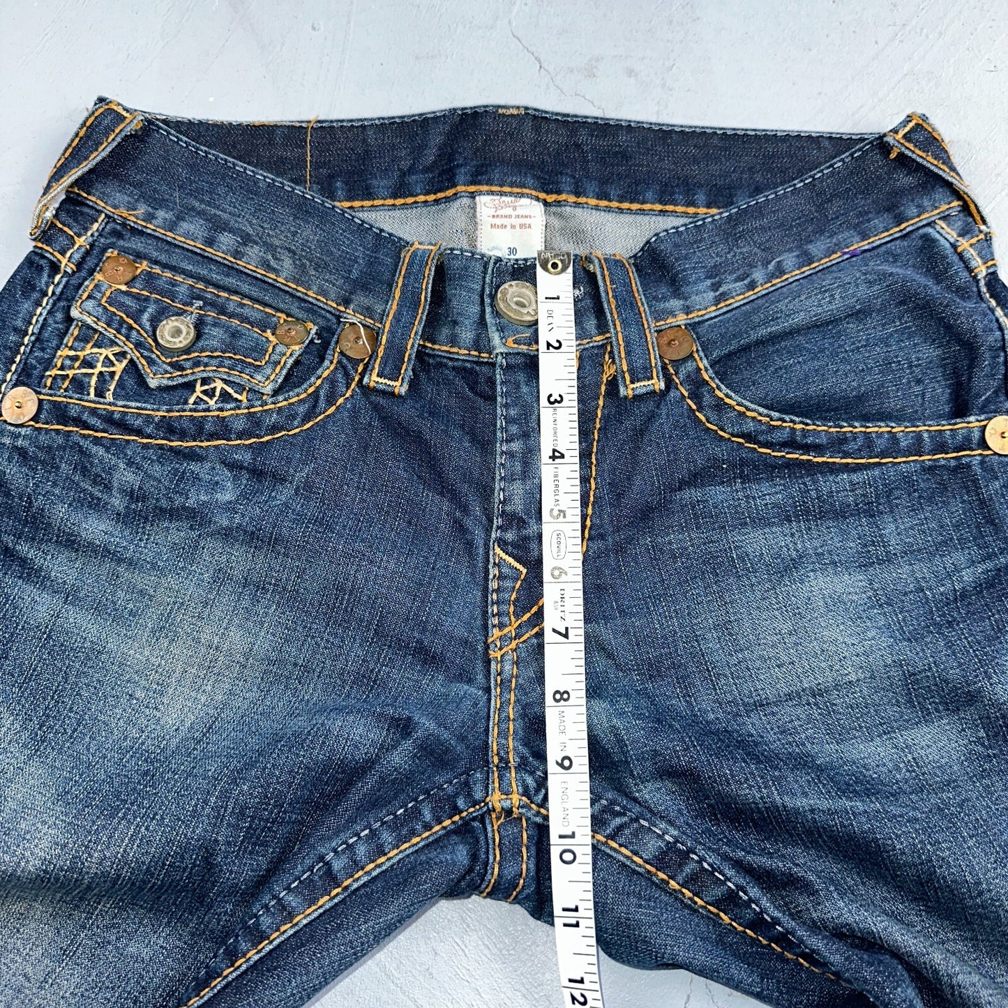 True Religion VTG Billy Big T Blue Jeans Bootcut Y2K Made USA Sz 30 (32x30)