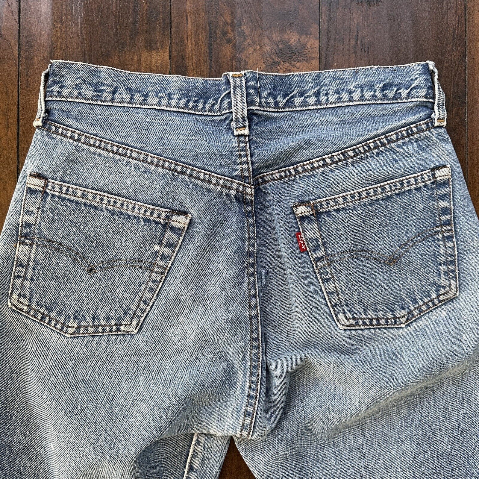 Levis Vintage 80s Redline Selvedge USA 501 Light Wash Jeans 70s 30x32 Act 28x29