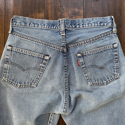 Levis Vintage 80s Redline Selvedge USA 501 Light Wash Jeans 70s 30x32 Act 28x29