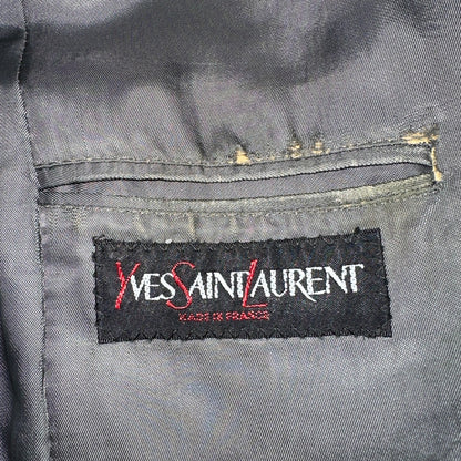 YSL Yves Saint Laurent Vintage Gray Tweed Jacket 38 Blazer Coat France Suit 80s