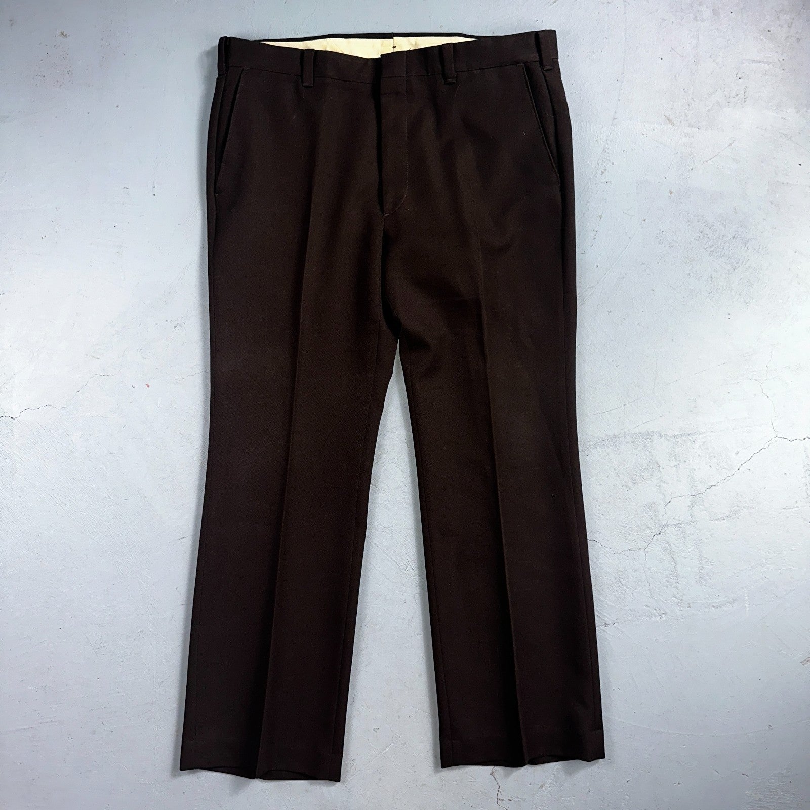 VTG Mens 2 PC Suit 40 Jacket Coat Pants Brown Levis Panatela Polyester 80s