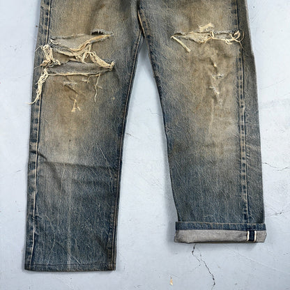 Levis 501 Vintage 80s Redline Selvedge USA XX Jeans Med Wash 34x38 Act 31x27