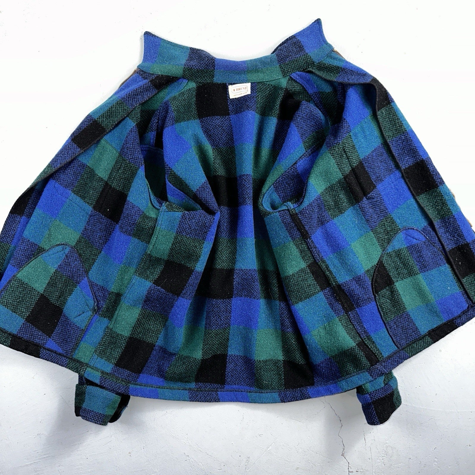 Brent Montgomery Ward Vintage 50s 60s Wool Mackinaw Plaid Full Zip Jacket L