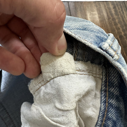 Levis Vintage 80s Redline Selvedge USA 501 Light Wash Jeans 66 30x28 Thrashed