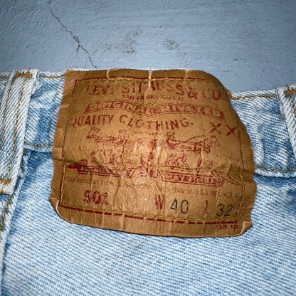 Levis 501 Vintage 90s USA XX Straight Leg Jeans Blue Light Wash 40x32 Act 38x31