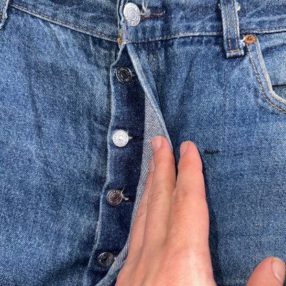 Levis 501 Vintage 80s USA XX Straight Leg Jeans Blue Light Wash 40x33 Act 38x29