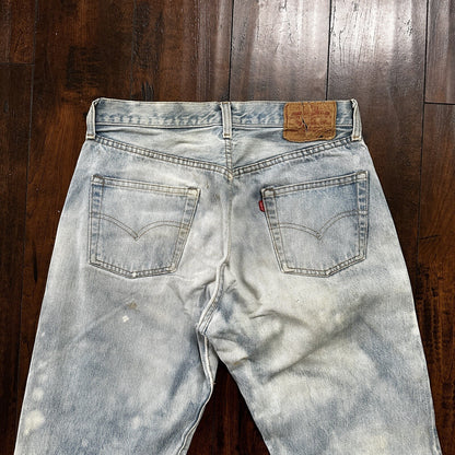 Levis Vintage 80s Redline Selvedge USA 501 XX Jeans Light Wash 32x36 Act 29x31