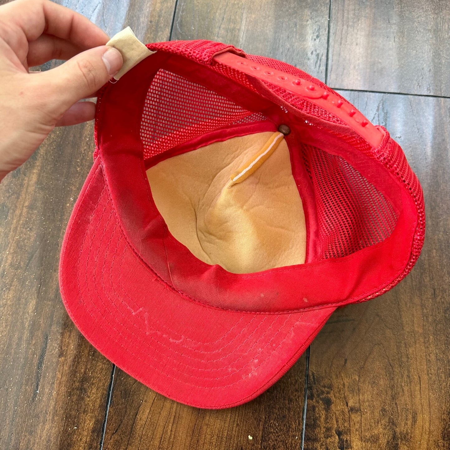 Captain Vintage Hat Cap Snapback Military Red White Flag USA Patrol Chief 80s