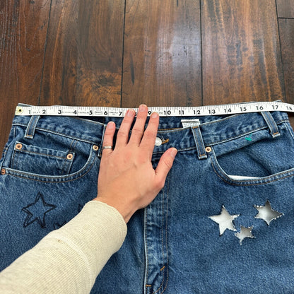 Levis 517 Vintage 90s USA Orange Tab Bootcut Flare Blue Jeans 38x32 Act 35x30