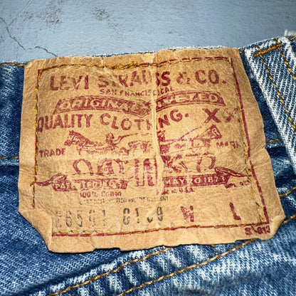 Levis 501 Vintage 80s USA XX Straight Leg Jeans Womens Blue Med Wash Act 22x33